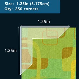 Lineco, Archival Polypropylene Mounting Corners, Self Adhesive, Pressure Sensitive, Non-Yellowing Acid-Free, 1.25 Inches, Mount Artwork Photographs DIY (Pack of 250, Set of 2) Clear