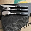 Filet Collection French Bistro Cutlery Set, NERON Noir Noir, Black,
