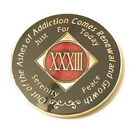 33 Year NA Black & Red Medallion -Chip, Coin, Token