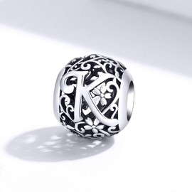 Qings Letter Bead 925 Silver - Vintage Bead Charms, Beads 925 Sterling Silver, Charm Letter Silver, 925 sterling silver, Cubic Zirconia