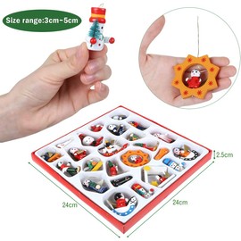 Naler 24-Piece Wooden Pendants Christmas Tree Decoration Advent Calendar