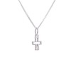 jewellerybox Sterling Silver Tiny Cross Necklace - 16 + 2