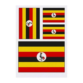4 x 'Uganda Flag' Temporary Tattoos (TO00014477)