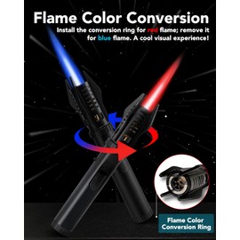Lamsen Lightsaber Torch Lighter – Butane Refillable Kitchen Torch, Adjustable Flame Torch, Windproof Blow Torch, Safety Lock, for BBQ, Brulee, Cooking – Unique Lighter Gift for Fest(Gas Not Included)