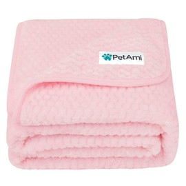 PetAmi Waterproof Dog Blanket, Leakproof XL Pet Blanket for Large Dogs, Furniture Sofa Couch Cover Protector, Fleece Cat Throw for Bed Crate Kennel, Reversible Washable Soft Plush, Twin 60x80 Pink