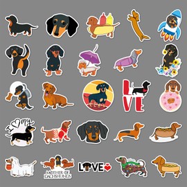 Dachshund Sticker Dachshund Dog Stickers Pack of 50 Skateboard Graffiti Stickers Motorcycles Bicycle Snowboard Luggage Laptop Car Suitcase for Children and Teenagers Waterproof Vinyl Stickers