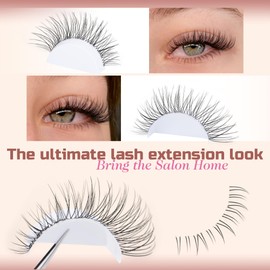 Focipeysa Focipeysa Wispy Lash Clusters Natural Cluster Eyelashes Clear Band Lash Extensions 10-16mm Mix Length Cluster Eyelash Extension C Curl Individual Lashes Soft Cluster Lash for Beginners