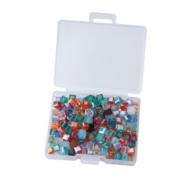 Ruwado 200 Pcs Cube Crystal Beads with Storage Box Mini 4 x 4 x 4 mm Square Loose Spacer Beads for Jewelry Making Kits Finding Necklace Bracelet Keychain DIY Crafting Project (Colorful)