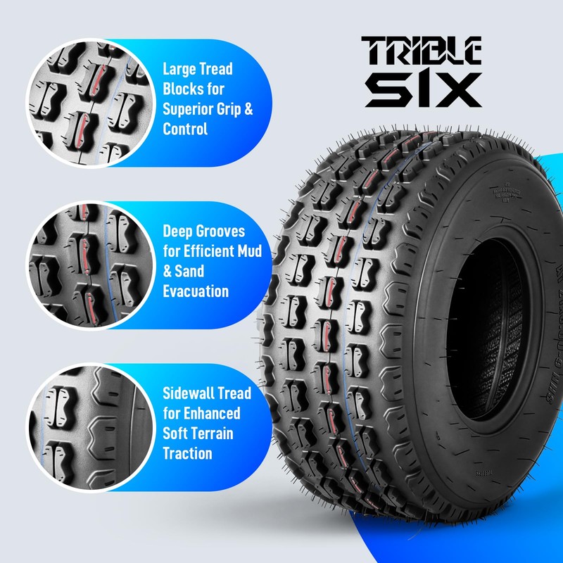 TRIBLE SIX 21x8-9 ATV/UTV Tires Set of 2, 21x8x9 All-Terrain