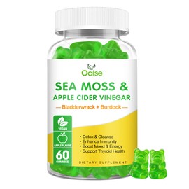 OALSE Sea Moss Gummies -Apple Cider Vinegar, Bladderwrack, Burdock Root - Supports Immune Health,60 Ct