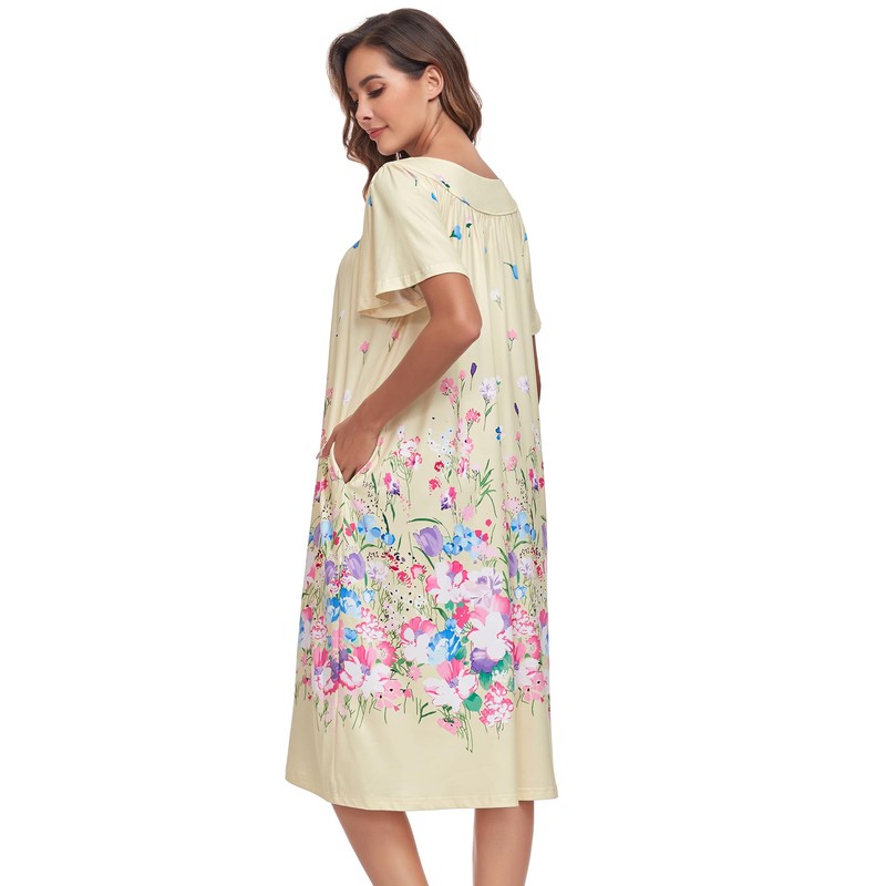 Grandma House Dress with Pockets Duster Housecoats Moomoo Dresses Loungers