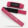 FitKulture Lifting Straps 25" Cotton Pair Wrist Supports (Pink)