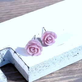 Cascade Jewelry Sustainable Light Purple Rose Flower 11mm Lucite Acrylic Stud Earrings