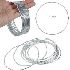 Casoter 5 Inch Metal Rings Set of 10 for DIY Crafts Macrame Hoops Rings Dream Catcher