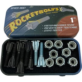 Grind King Truck Co. Rocket Bolts Black/Silver Skateboard Hardware Set - 1"