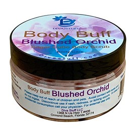 Diva Stuff Sugar Cube Body Buff Scrub, Exfoliates and Hydrates Skin, Pairs With Our Crepey Skin Cream - Blushed Orchid, 8 oz (Made in the USA)