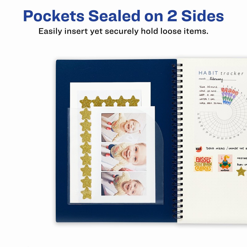 Avery Corner Pockets, 6" x 6", Translucent Files for Planners