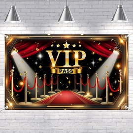 Lofaris Red Carpet Event Banner for Star Catwalks Stage Backdrop Golden Globe Awards Banner Golden Gilter VIP Photography Film Show Booth Celebrity Activity Portrait Party Wallpaper 70.8x43.3(inch)