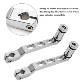 Hoypeyfiy Motorcycle Heel Toe Gear Shift Lever Gear Shift Pedal Lever Arms with Shifter Peg Black Replacement for Harley FL Softail Tri Glide Trikes Touring Electra Glide Road King (Silver)