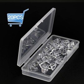 Jamiikury 20pcs Clear Shelf Pegs, 3mm Plastic Shelf Pins Small Shelf Support Pins, Cabinet Shelf Clips for Cabinets Bookcase Shelves Cupboard