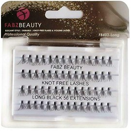 Fabz Beauty False Lashes Duralash Individual Naturals Knot- Free Eyelash Extensions Short/Medium/Long Black (Long 12mm)