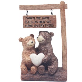 The Leonardo Collection Bear Family Sign With Quote Carved Ornaments For Home Decor | Ideal Figurines Friendship Gifts For Women & Men | Lovely Table Centerpiece & Living Room Accessories