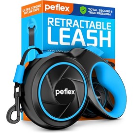 16.4 ft Retractable Dog Leash - Heavy Duty Tape Leash with Strong Nylon Tape - 360° Swivel Control - One-Click Brake & Lock - Ergonomic Non-Slip Grip for Small Medium & Large Dogs up to 120 lbs