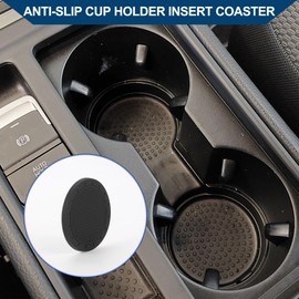 Hihaha Car Cup Holder Coaster/Universal Non-Slip Cup Holders Mat for Most Car Interior/Anti-Slip 7cm / 1pcs Black