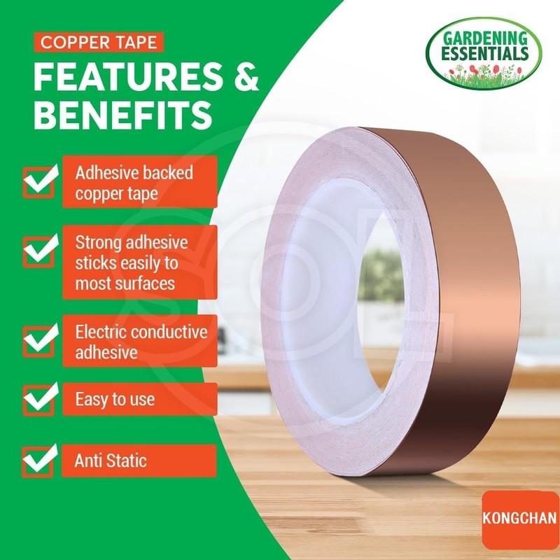 Qatao Copper Tape(2/5inchX82FT),Copper Foil Tape with Conductive Adhesive for Guitar,EMI