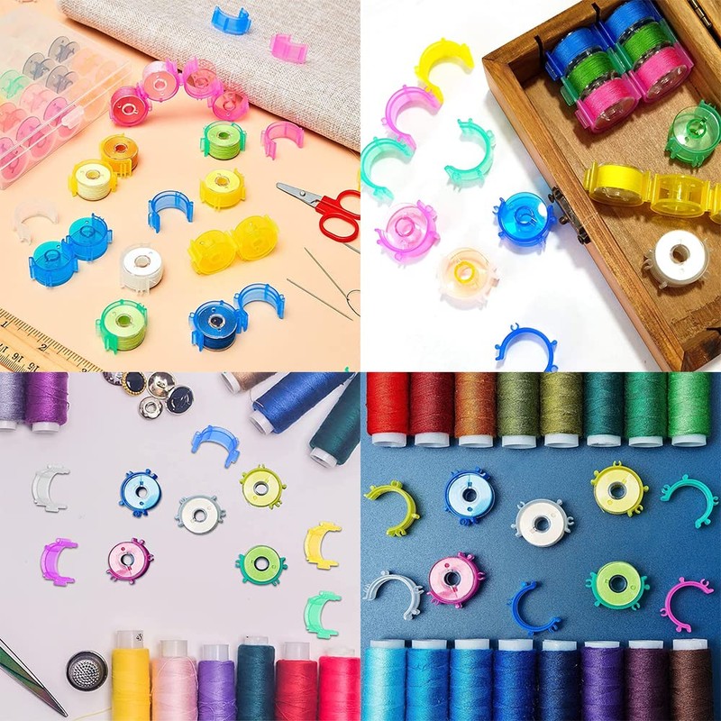 100PCS Sewing Bobbin Small Clips Colorful Thread Clips Holder Tool