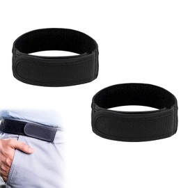 2 Pack No Buckle Belt,No Buckle Belts for Men,Velcro Belts for Men,No Buckle Elastic Belt,Adjustable Invisible Side Belts,For Jeans Pants No Buckle,Lazy Adjustable Belt,Convenience Belt(Black)