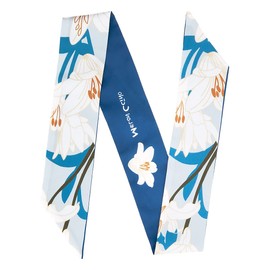 Mengmeng Angel Women's Designer Neckerchief Handbag Handle Ribbon Fashion Scarf(Magnolia,99x6cm)