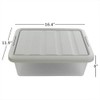 Wekiog Plastic Stackable Storage Bin Frosted Clear with A Grey