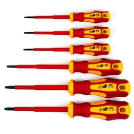 INGDAUM® VDE Torx Screwdriver for Torx Screws T8, T9, T10, T15, T20, T25, T30 and T40, Individually and as a Set, Insulated Against 1000 V (T8, T9, T10, T15, T20 & T25)