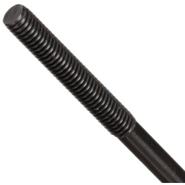 Carbon Steel Rod, Ends Threaded Equally, Black Oxide Finish, 5/8"-11 Threads, 14" Length, 1-3/4" Threaded Lengths, Made in US (Pack of 2)