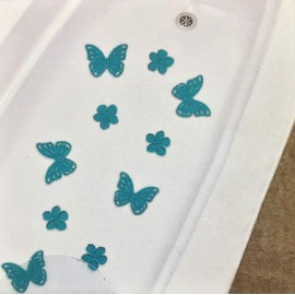 Better Home 12 Leafs Shape Bathtub/Shower Appliques Safety Non Slip Treads, Latest Decoration Colors (White)