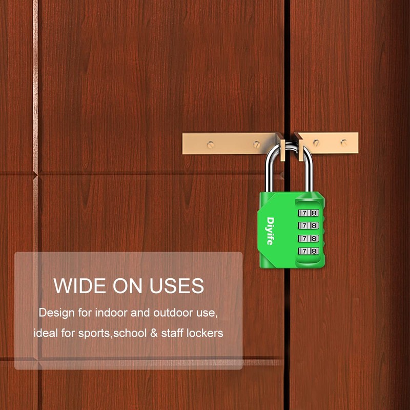 Combination Padlock, Diyife Heavy Duty 4 Digit Padlock Weatherproof Outdoor