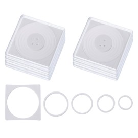 PATIKIL 6 Pcs Coin Snap Holder Silver Dollar Coin Holder Collector Coin Case with Foam Gasket for Square 19/24/29/34/39mm Coins, Clear White