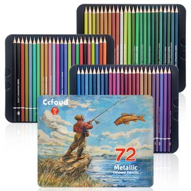 Ccfoud Colouring Pencils,72 Metallic Coloured Pencils.Suitable for Adults, Kids and Coloring Books.Artist Sketching Drawing Pencils Art Craft Supplies.