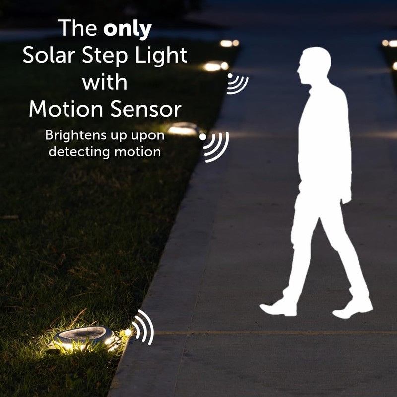 Step Light with Motion Sensor, Set of 4 Driveway Lights,