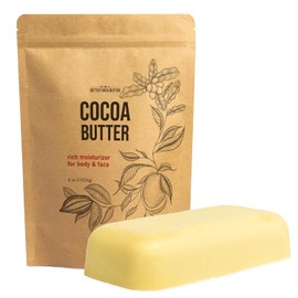 Unrefined Cocoa Butter - Raw, 100% Pure with Natural Cocoa Scent - Use in DIY Lotion, Lotion Bars and Sticks, Lip Balm, Body Butter and a Lot More Skin Care Creations - 8 oz