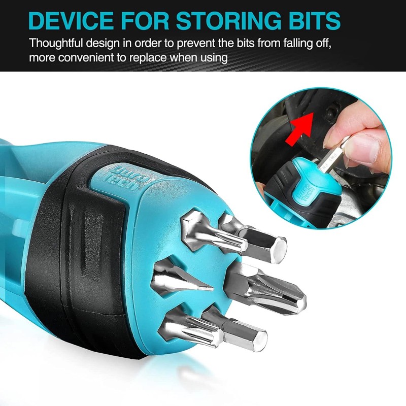 DURATECH Stubby Ratcheting Screwdriver 12-in-1 Multibit Short Screw Drivers New