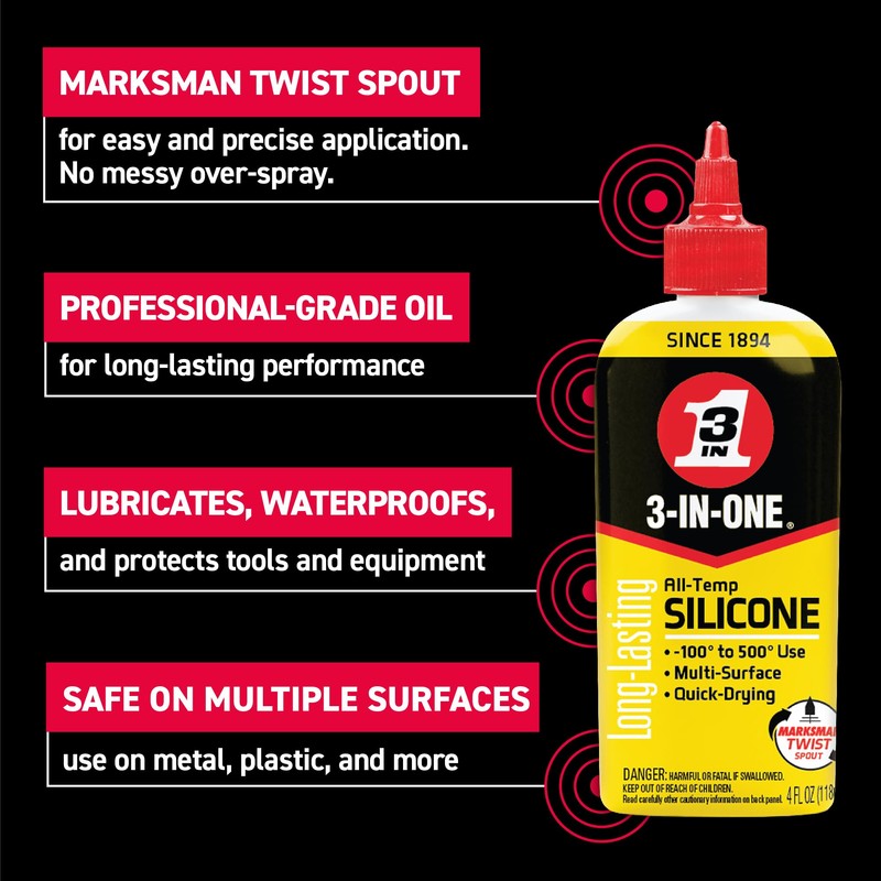 3-IN-ONE All-Temperature Silicone Drip Oil, 4 OZ