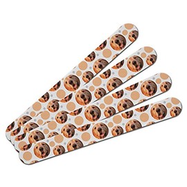 Double-Sided Nail File Emery Board Set 4 Pack - Dog Puppy - Golden Retriever