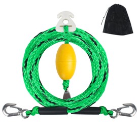 12FT Boat Tow Harness for Tubing, Water Ski Tow Rope Boat Harness with Stainless Steel Big Hooks, Boat Tow Rope for Watersports, Self Centering Tow Harness for Boat Water Sport Jet Ski Wakeboarding