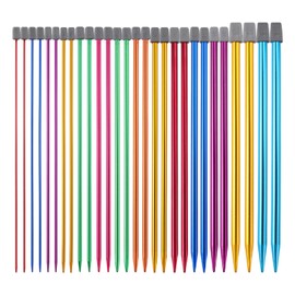 14Pairs Knitting Needles Set,Coloured Metal Knitting Needles,Aluminium Knitting Needles Set,Short Lightweight Knitting Needles All Sizes 2mm-10mm for Beginners Kids Arthritic Hands