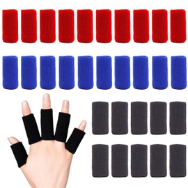 30 Pcs Finger Sleeves Protectors, Elastic Finger Brace Support, Sport Finger Sleeves Finger Protector Finger Brace for Basketball Tennis Volleyball Baseball Badminton Boating