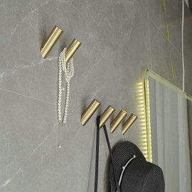 Beelee Towel Hooks, Coat Hooks, Wall Hooks, Coat Hooks for Bathroom, Heavy Duty, Gold, Pack of 4