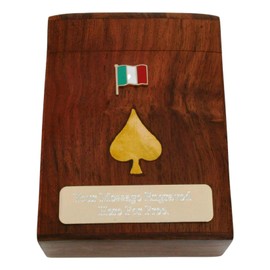 Gamekeepers Cottage gifts Italian Flag Playing Cards In Wooden Box With FREE ENGRAVING 483