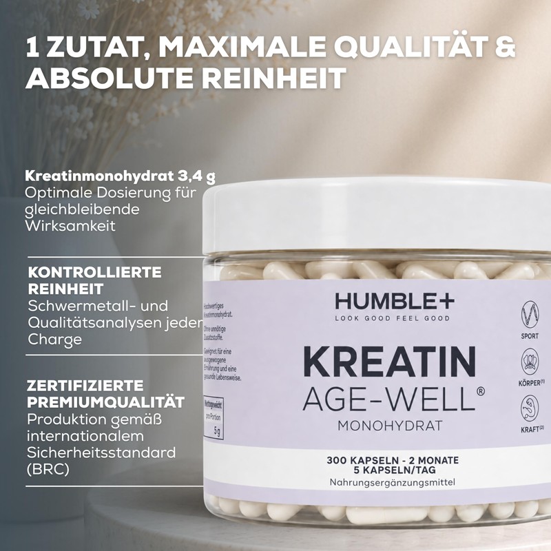 HUMBLE+ Creatine Monohydrate Age-Well® Capsules - 300 Capsules - 2